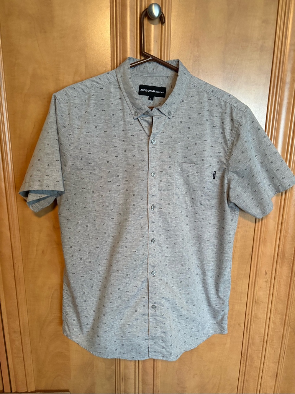 Molokai Surf Co Short-Sleeve Grey Aloha Shirt